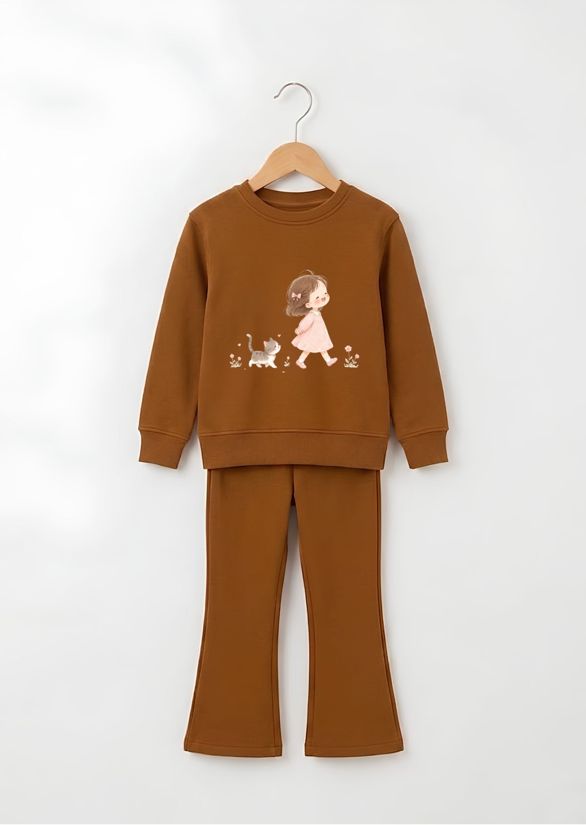 Girl & Cat Walking Tracksuit