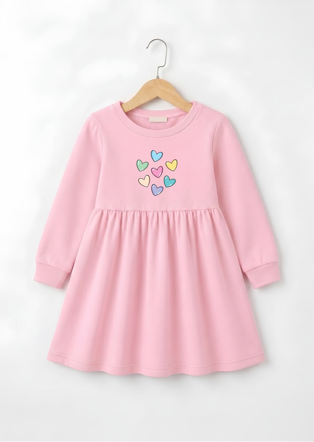 Cute Hearts Printed Frock