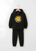 Casual Smiley Graphic Tracksuit
