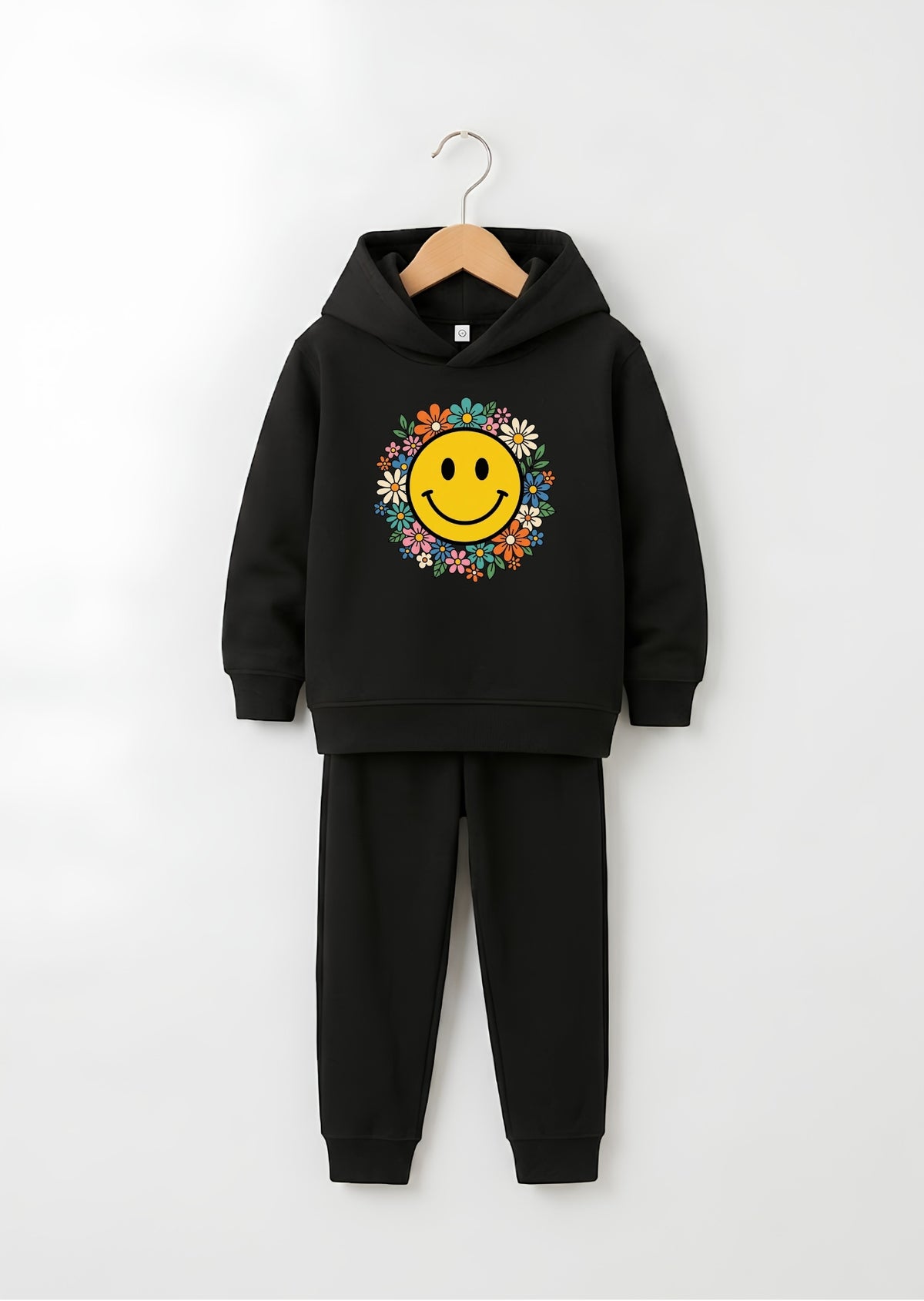 Casual Smiley Graphic Tracksuit