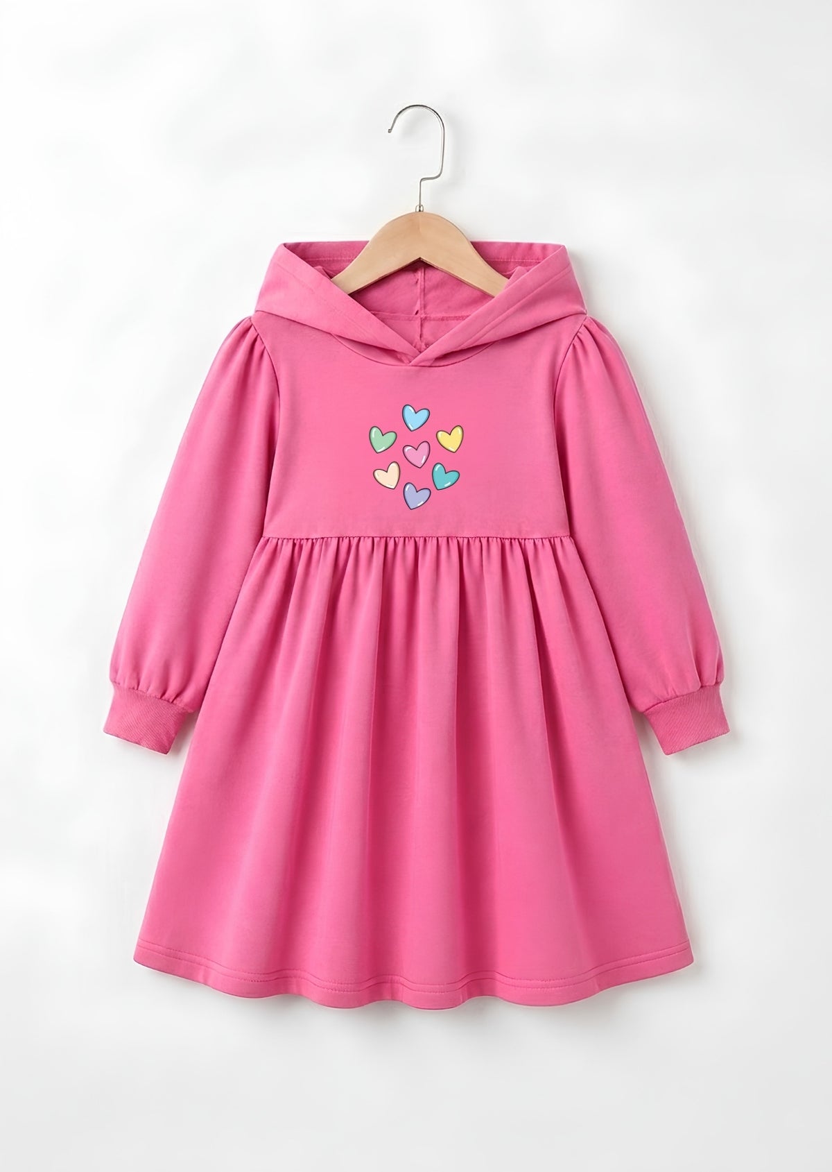 Cute Hearts Printed Frock