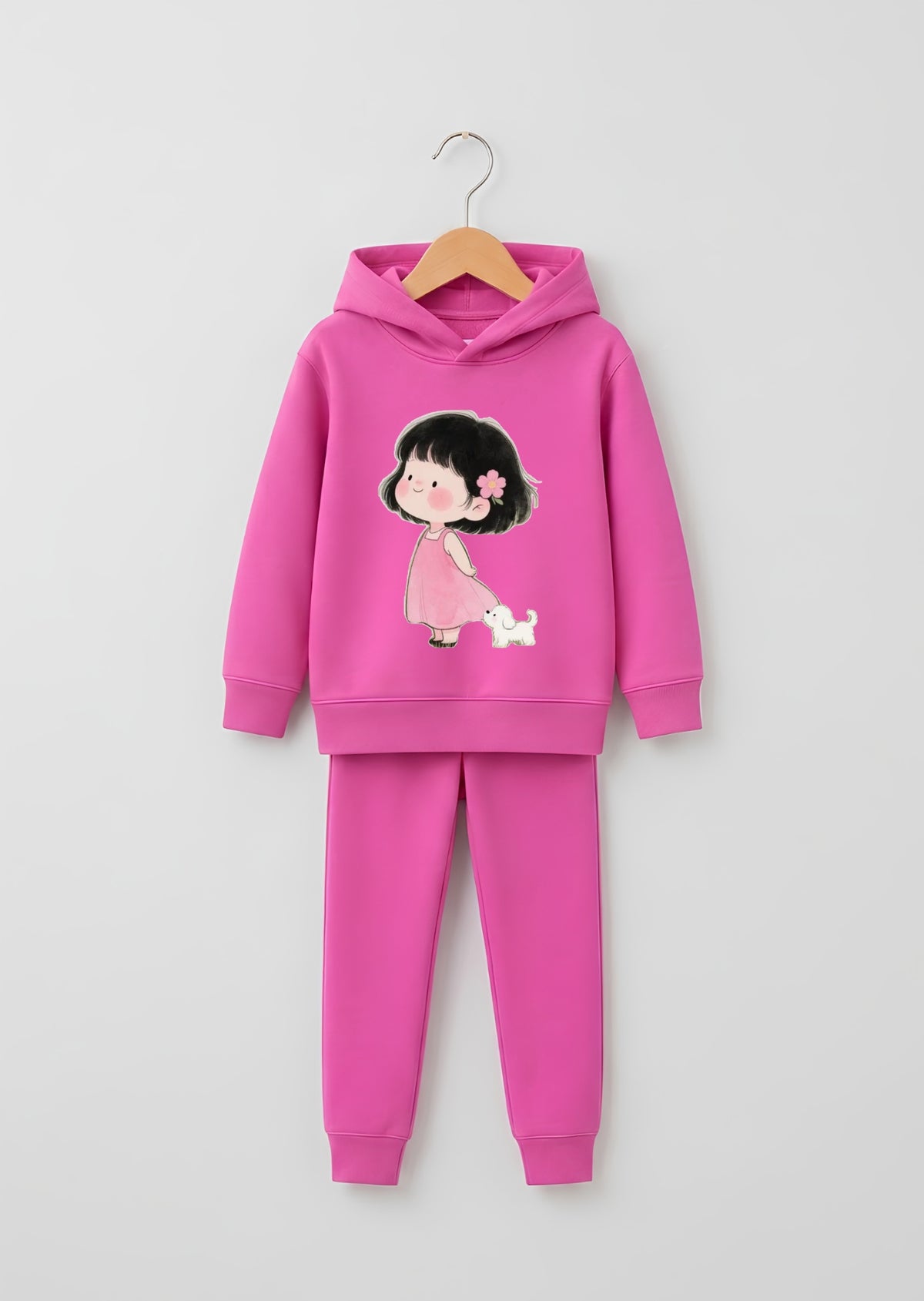 Girl & White Puppy Tracksuit