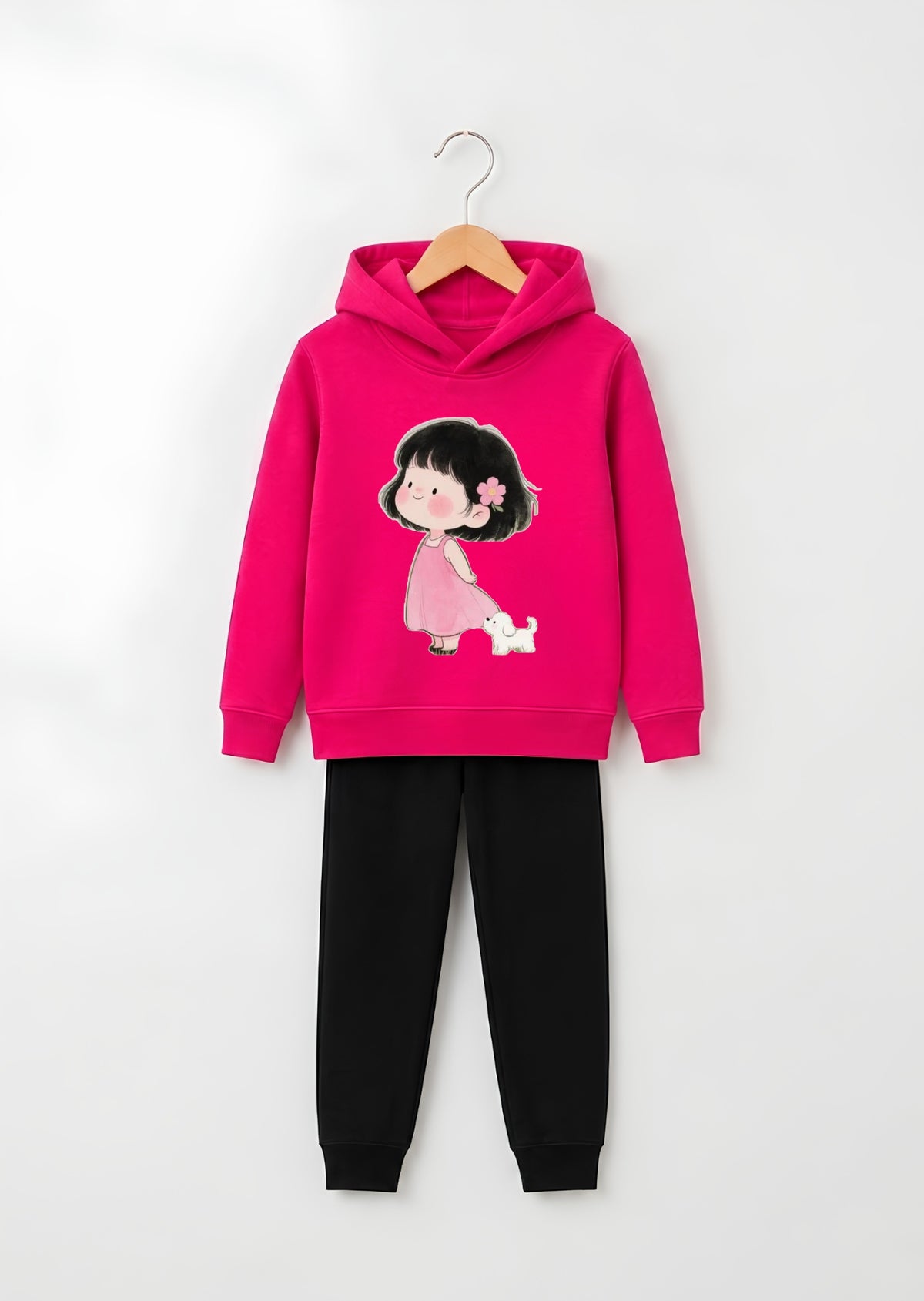 Girl & White Puppy Tracksuit
