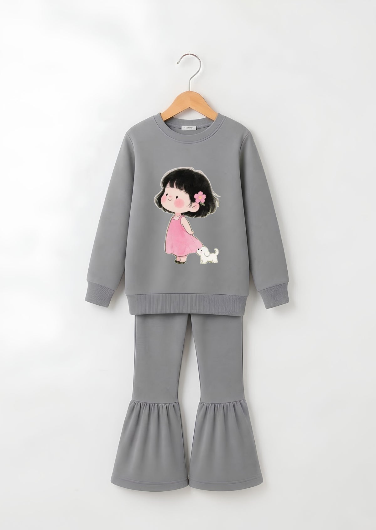 Girl & White Puppy Tracksuit