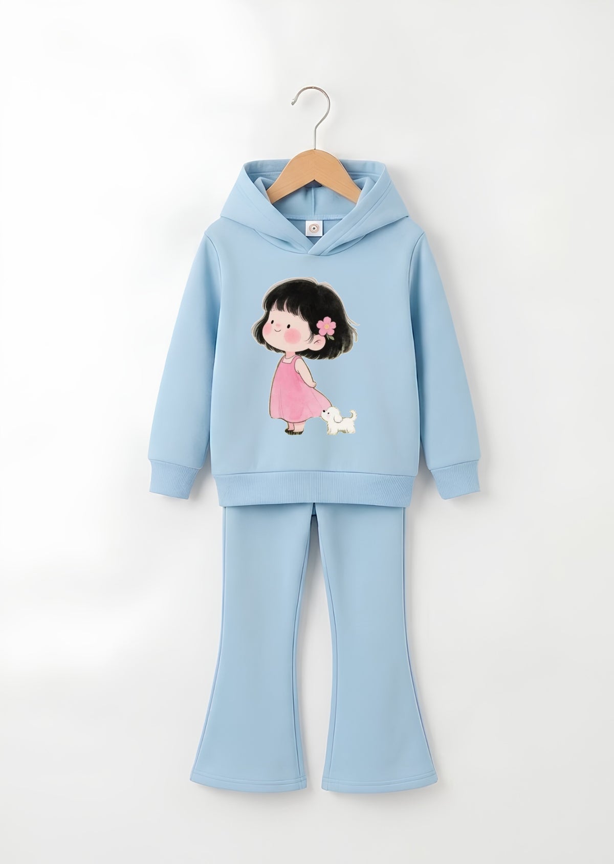 Girl & White Puppy Tracksuit