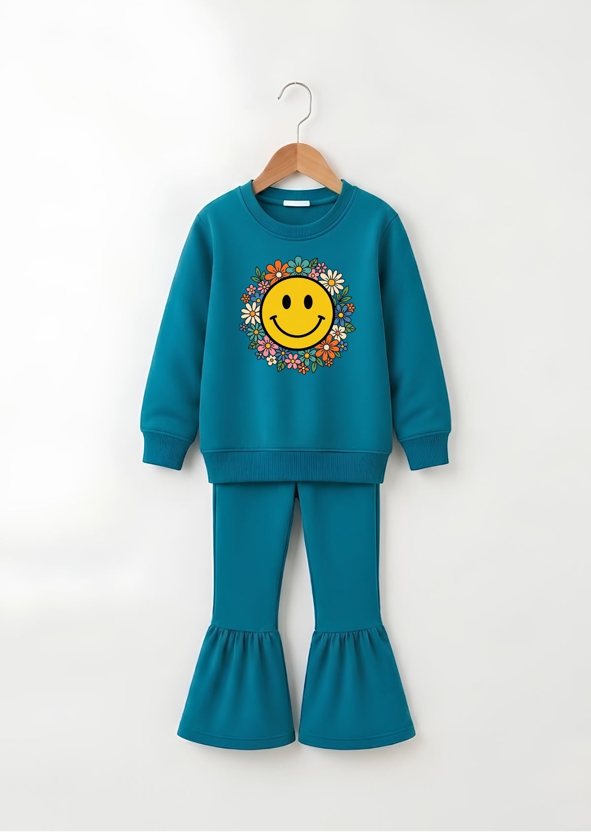 Casual Smiley Graphic Tracksuit
