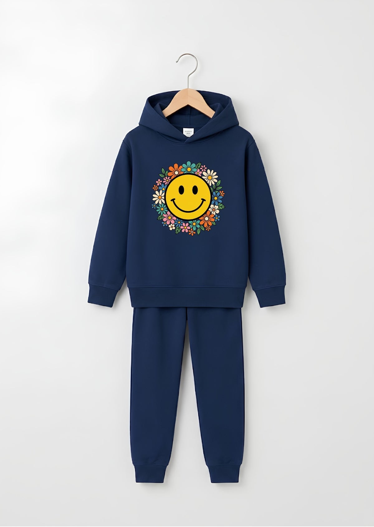 Casual Smiley Graphic Tracksuit