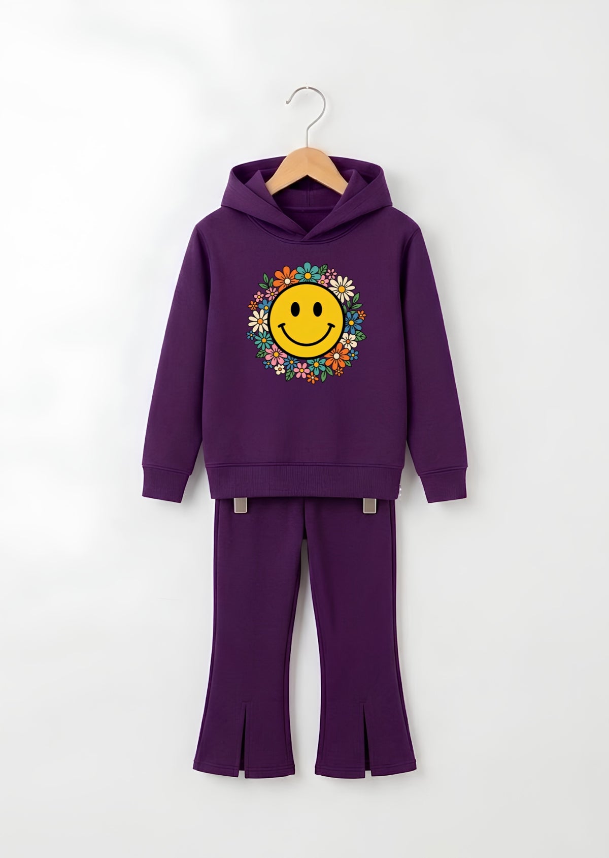 Casual Smiley Graphic Tracksuit