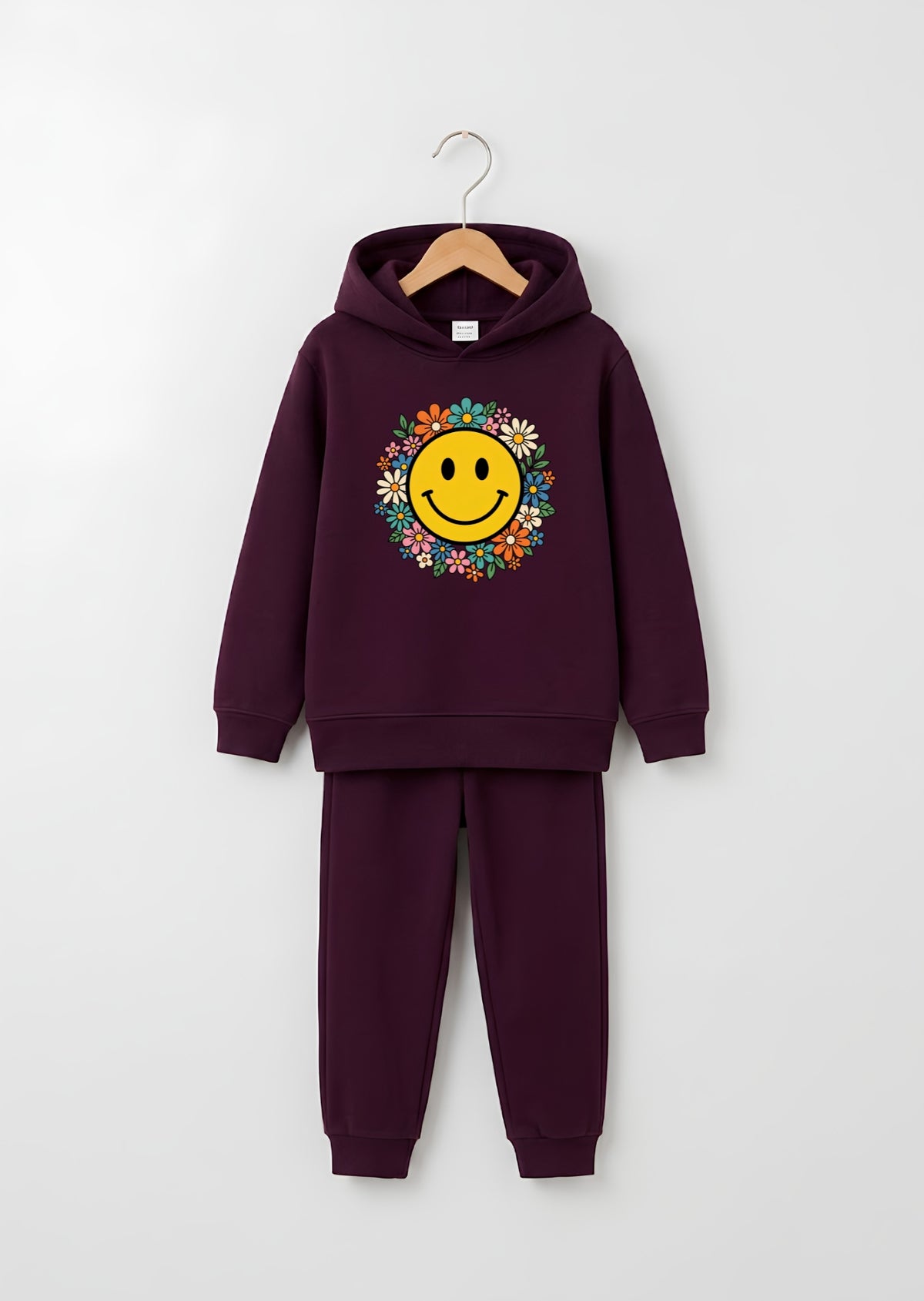 Casual Smiley Graphic Tracksuit