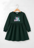 Cute Snowman Printed Frock
