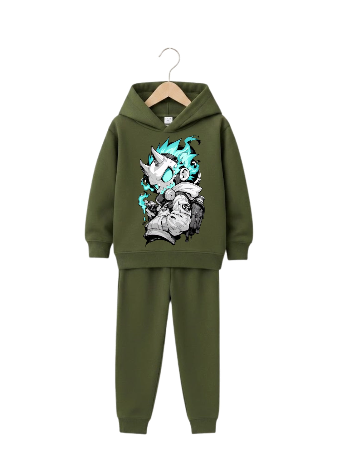 Neon Cyber Mask Graphic Tracksuit