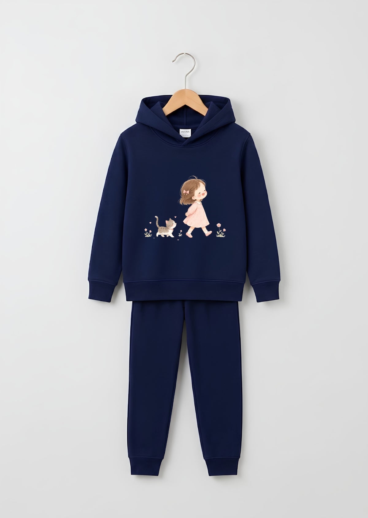 Girl & Cat Walking Tracksuit