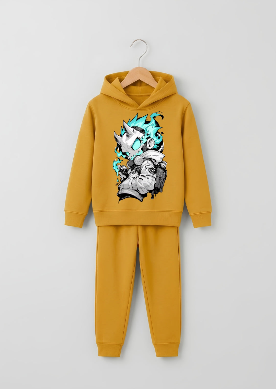 Neon Cyber Mask Graphic Tracksuit