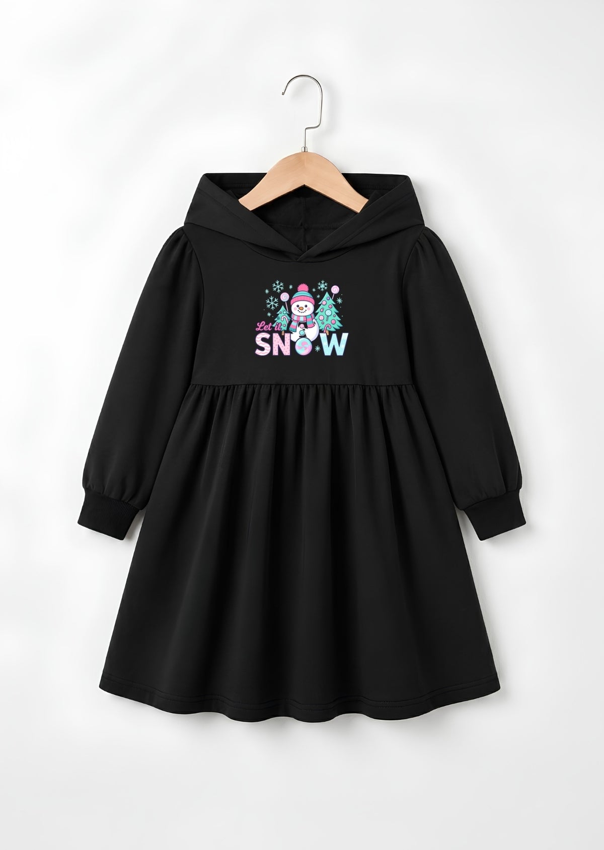 Cute Snowman Printed Frock