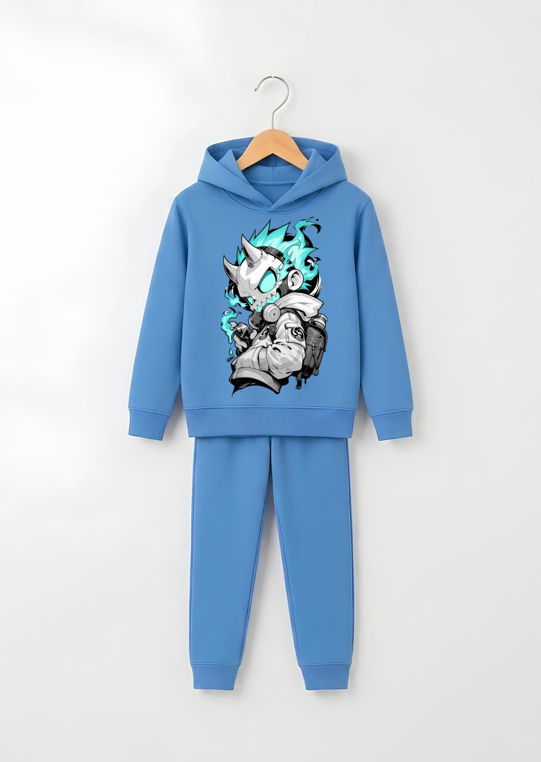 Neon Cyber Mask Graphic Tracksuit
