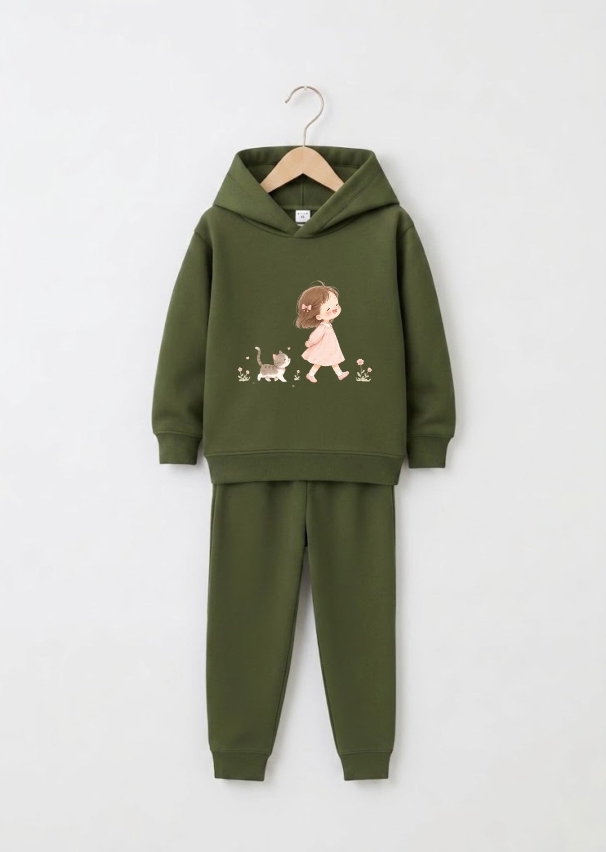 Girl & Cat Walking Tracksuit