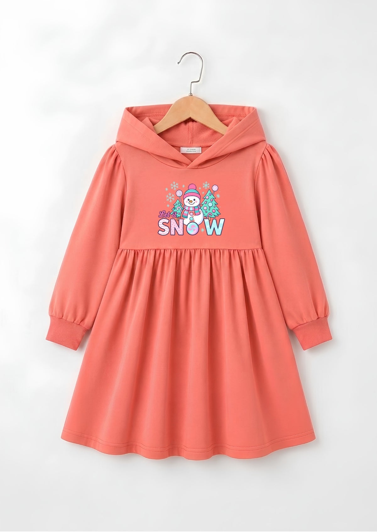 Cute Snowman Printed Frock